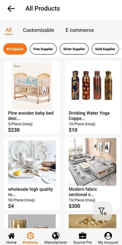 Alibaba Clone mobile app screen 4