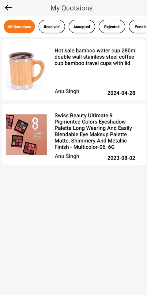 Alibaba Clone mobile app screen 6