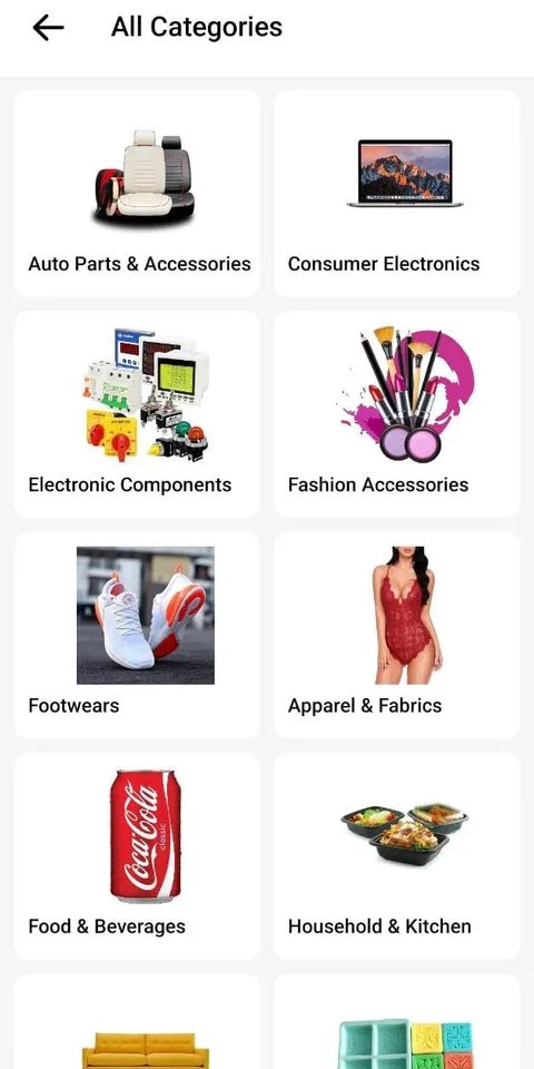 Alibaba Clone mobile app screen 7