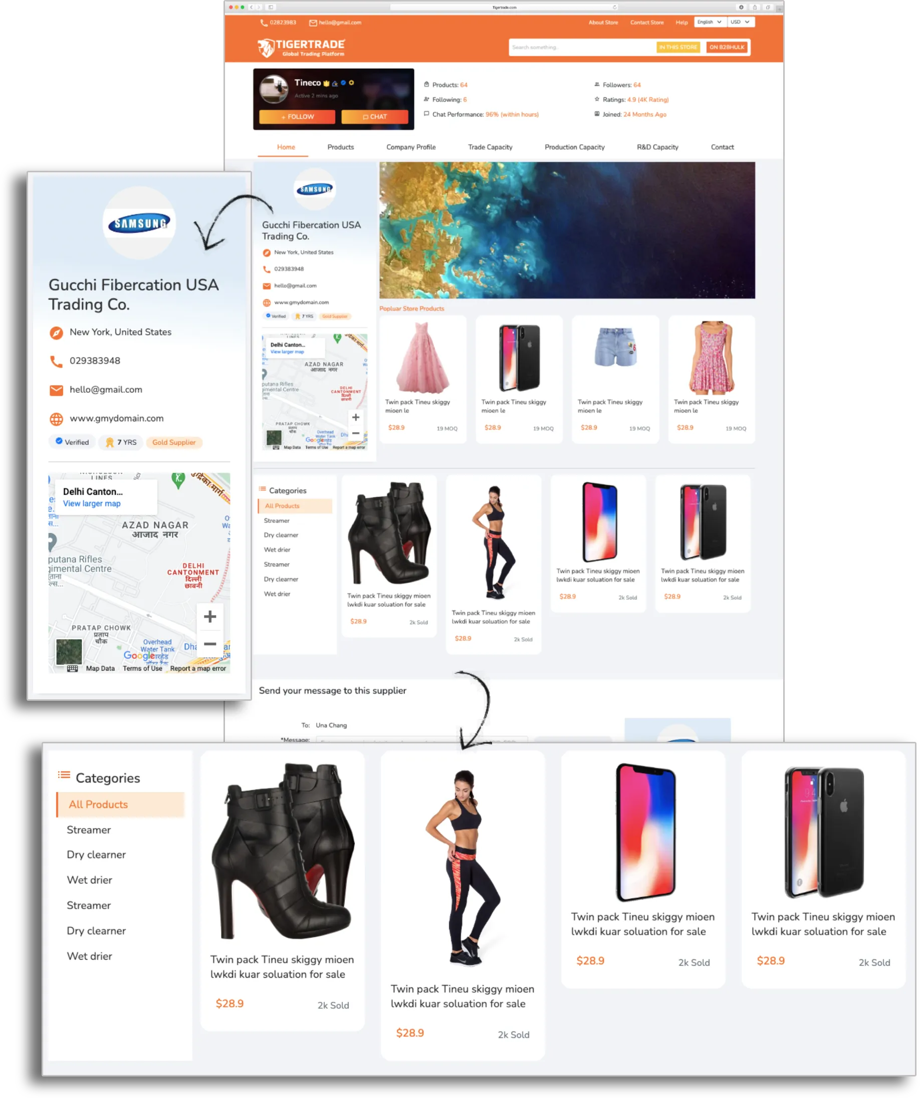 Store Product Listing with Custom Categories