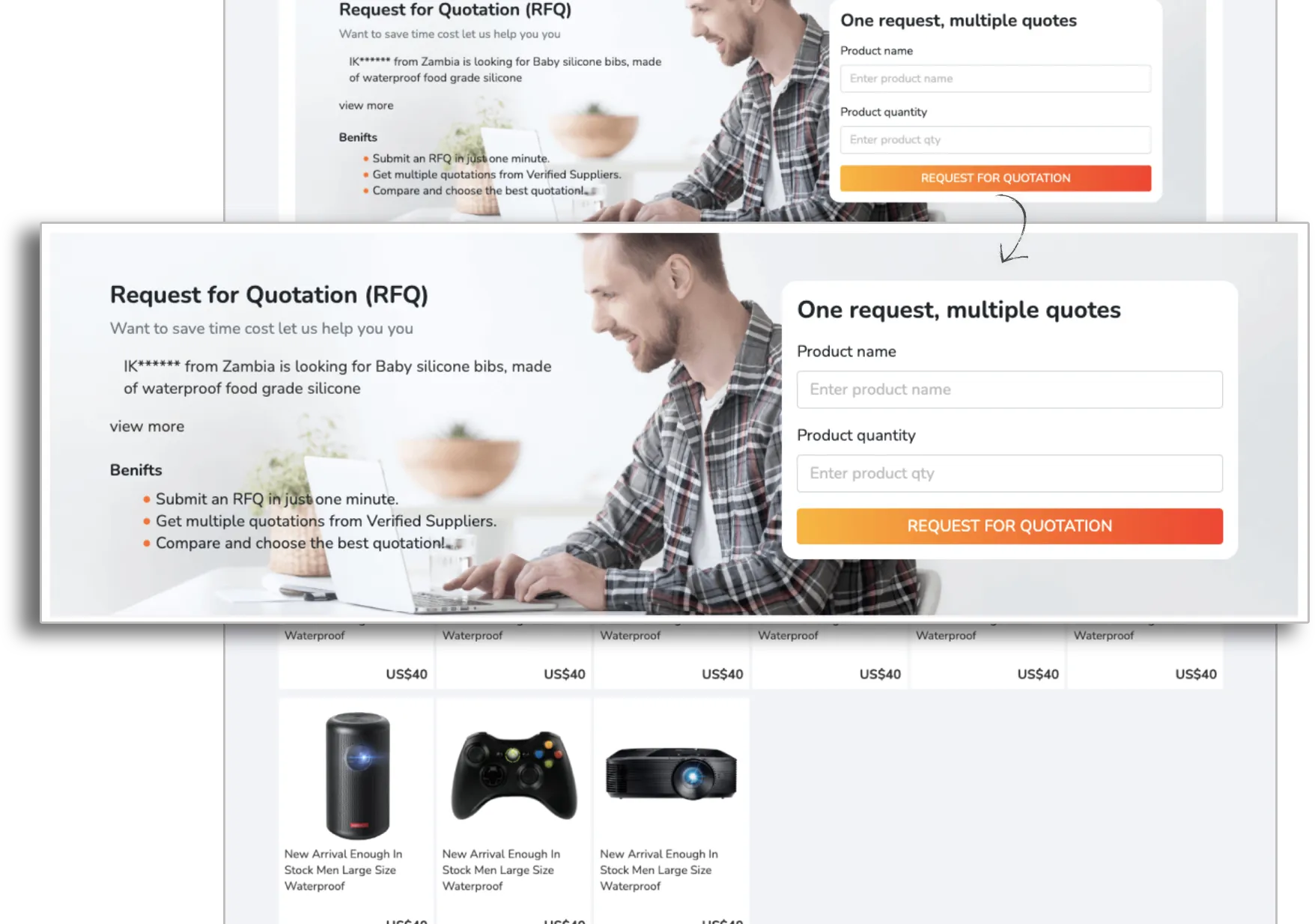 Post RFQ Section for Easy RFQ Posting by the User