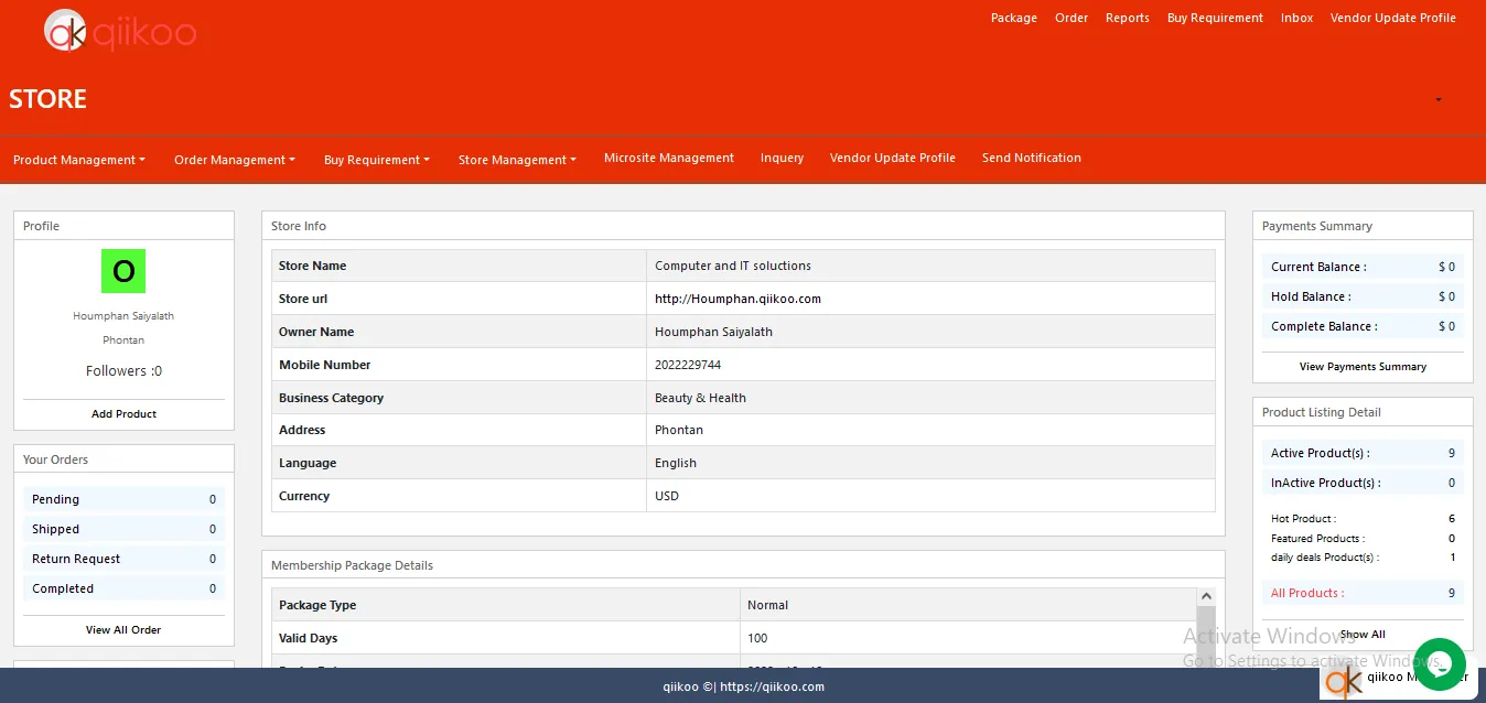 Store Panel live demo preview